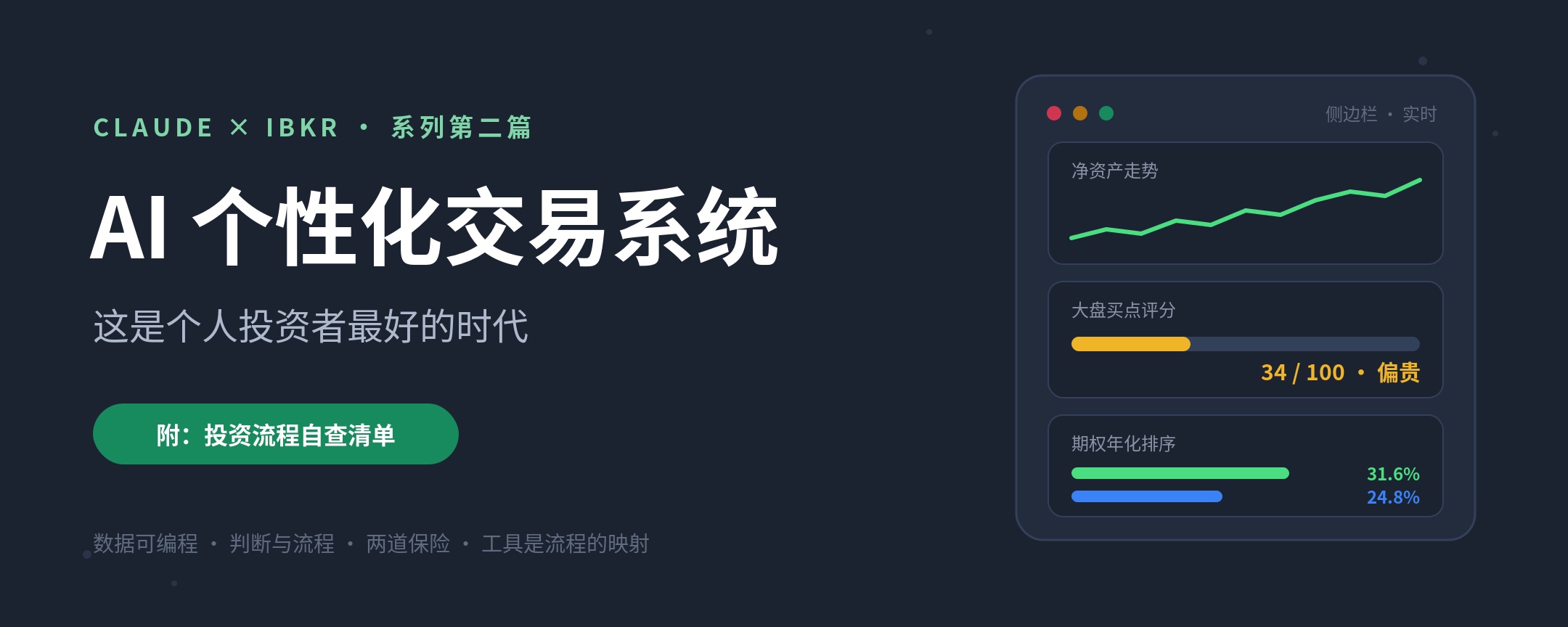 AI 个性化交易系统:这是个人投资者最好的时代(附投资流程自查清单)